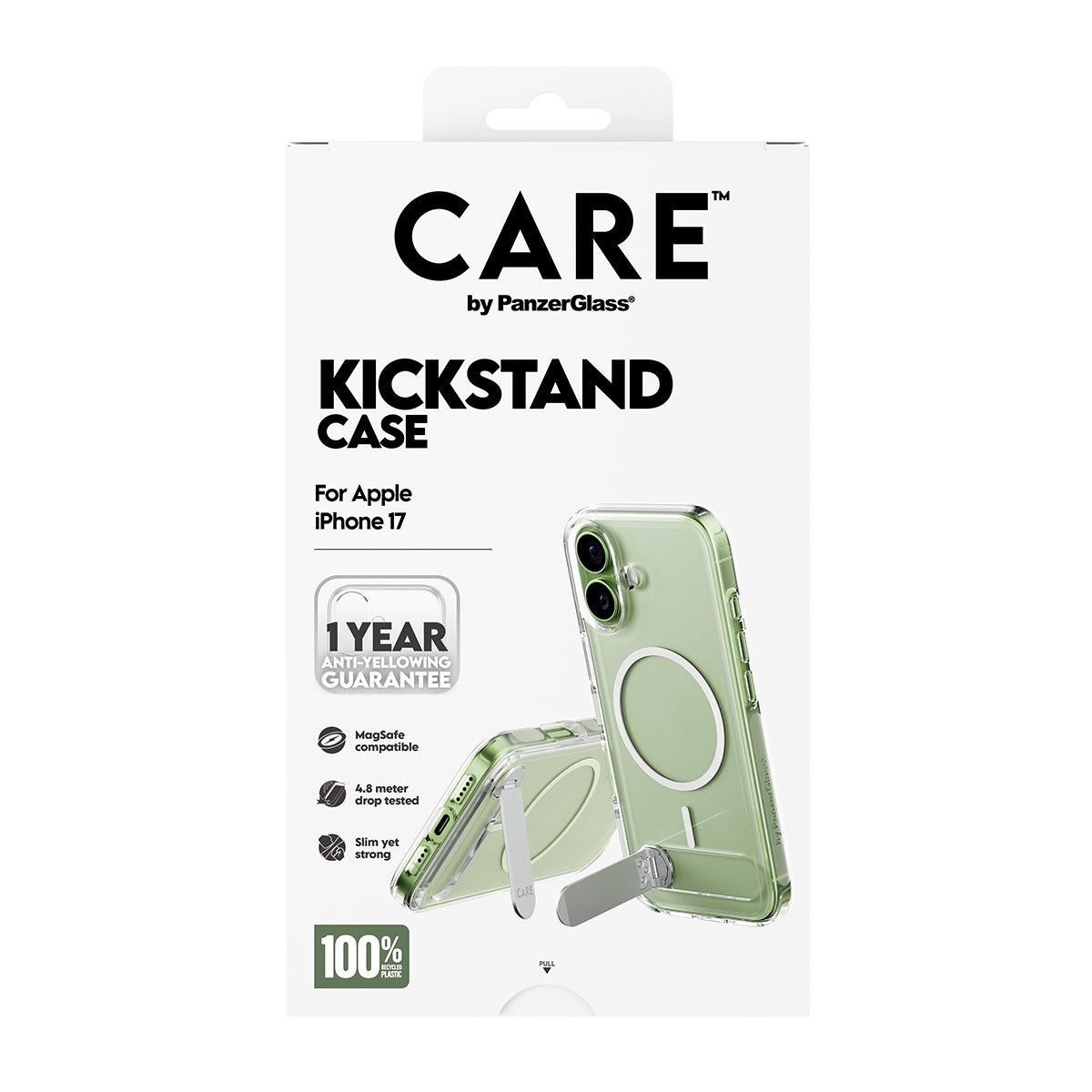 CARE™ by PanzerGlass® Case Transparent w. Kickstand & MagSafe iPhone 17